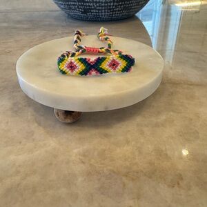 Colorful Woven Friendship Bracelet green, yellow, pink, and blue handmade anklet